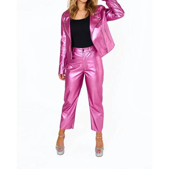 NEW BUDDYLOVE shelby straight leg pants in magenta - Picture 1 of 4